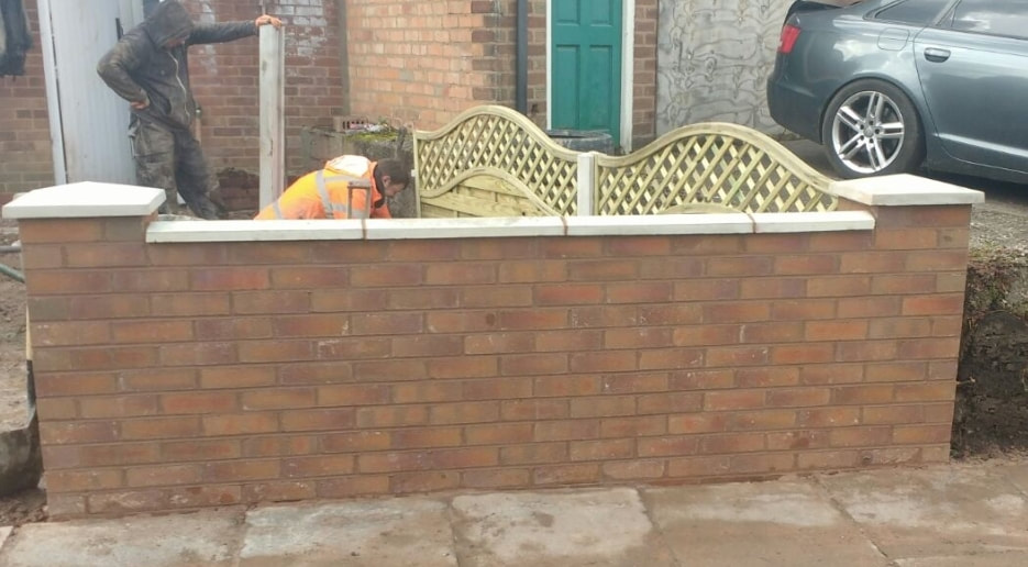 Garden Wall Built and Drive Installation in Solihull